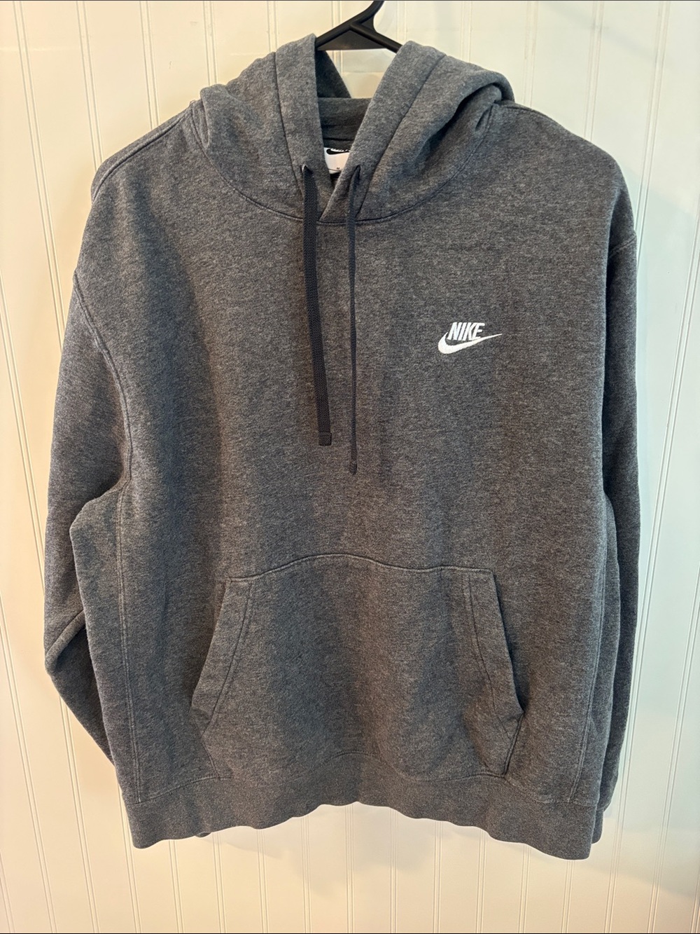 Nike Dark Gray Pullover Hoodie with White Swoosh